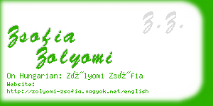 zsofia zolyomi business card